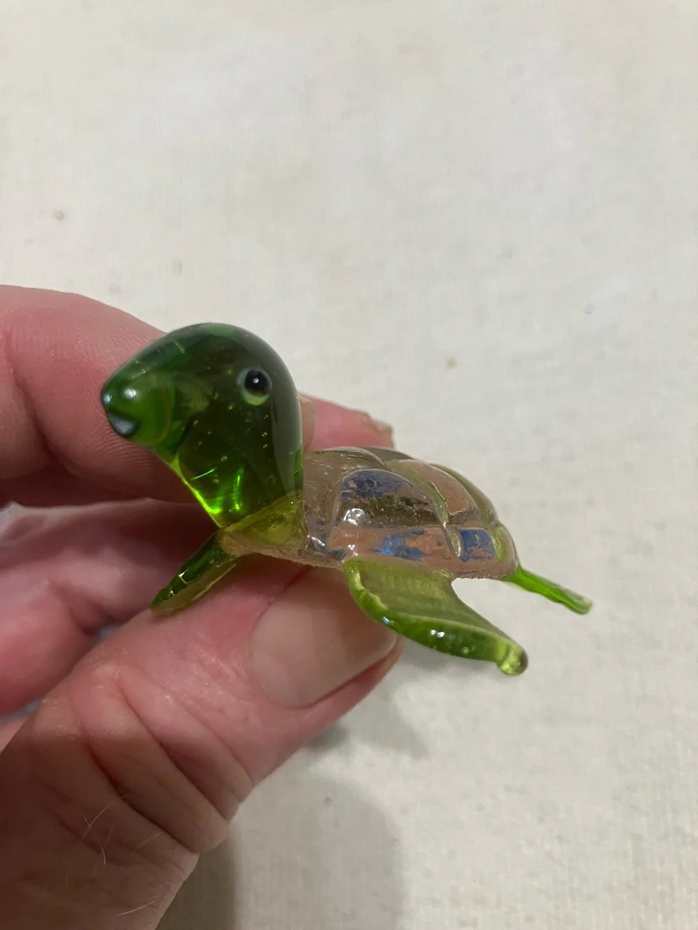 Glass Turtle Terrarium Accent - Green